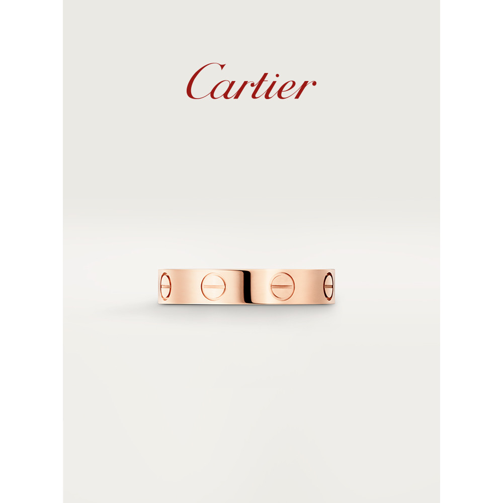[พร้อมกล่อง] Cartier Cartier LOVE Series Ring Rose Gold Gold White Gold รุ่นแคบแหวนคู่ [คลังสินค้าพร้อม]