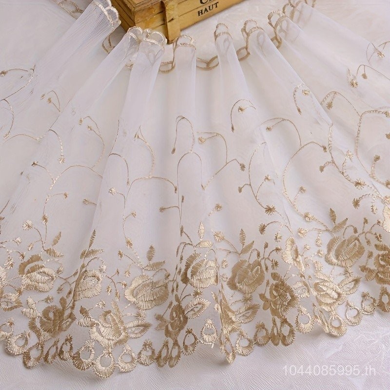 แนะนำ ผ้าม่าน 1หลาของลูกไม้ตาข่ายปักกระโปรงมิ้มเสื้อผ้าขอบเตียงอุปกรณ์ทํามือผ้าม่านลูกไม้,กว้าง25ซม.อุปกรณ์เย็บผ้าอุปกรณ์เส ราคาพิเศษ มีเก็บเงินปลายทาง