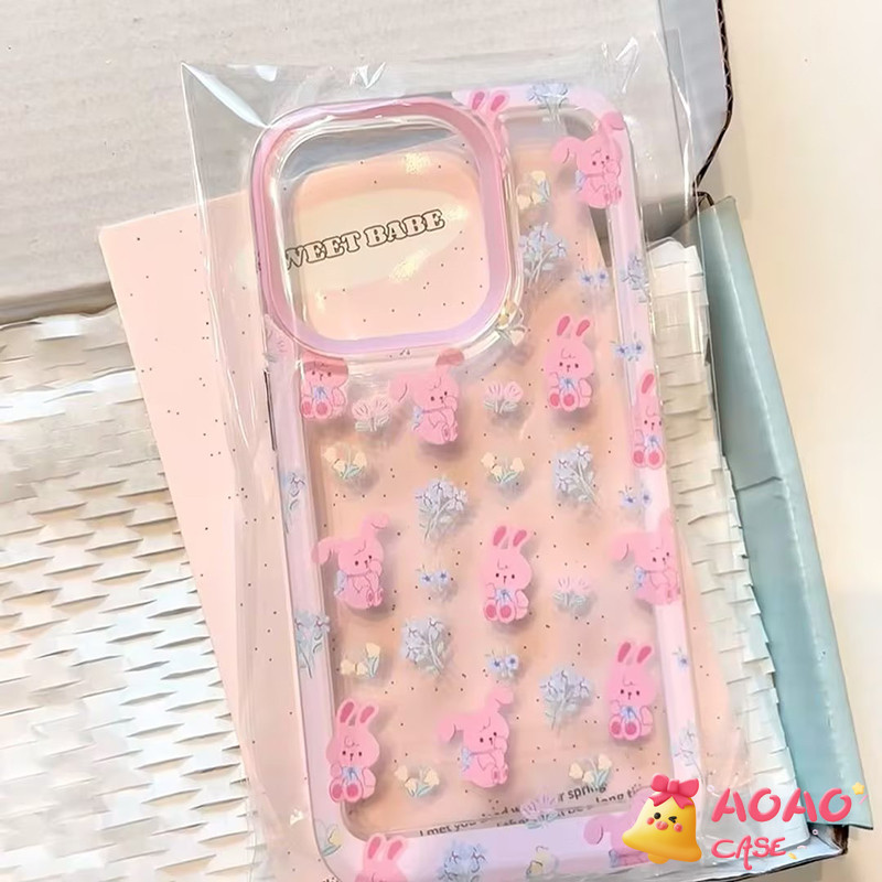 การ์ตูนน่ารักเป็ดกระต่ายสด เคสiphone 15 11 13 14 12 Pro Max XR 7Plus X XS Max 14 15 7 8 Plus SE 2020