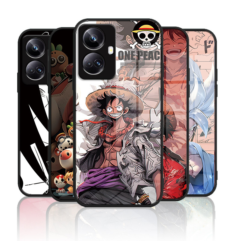 เคสกระจก OPPO Realme 10 pro plus 5g เคสกระจกนิรภัยฮาร์ดฝาหลังขอบซิลิคอนอ่อน