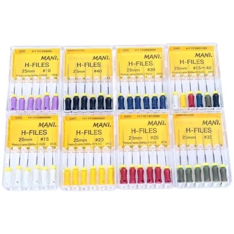 6 ชิ้น/กล่อง Endodontic File-Hedstrom ทันตกรรม H-File 21/25 มม.สแตนเลส Endo ไฟล์