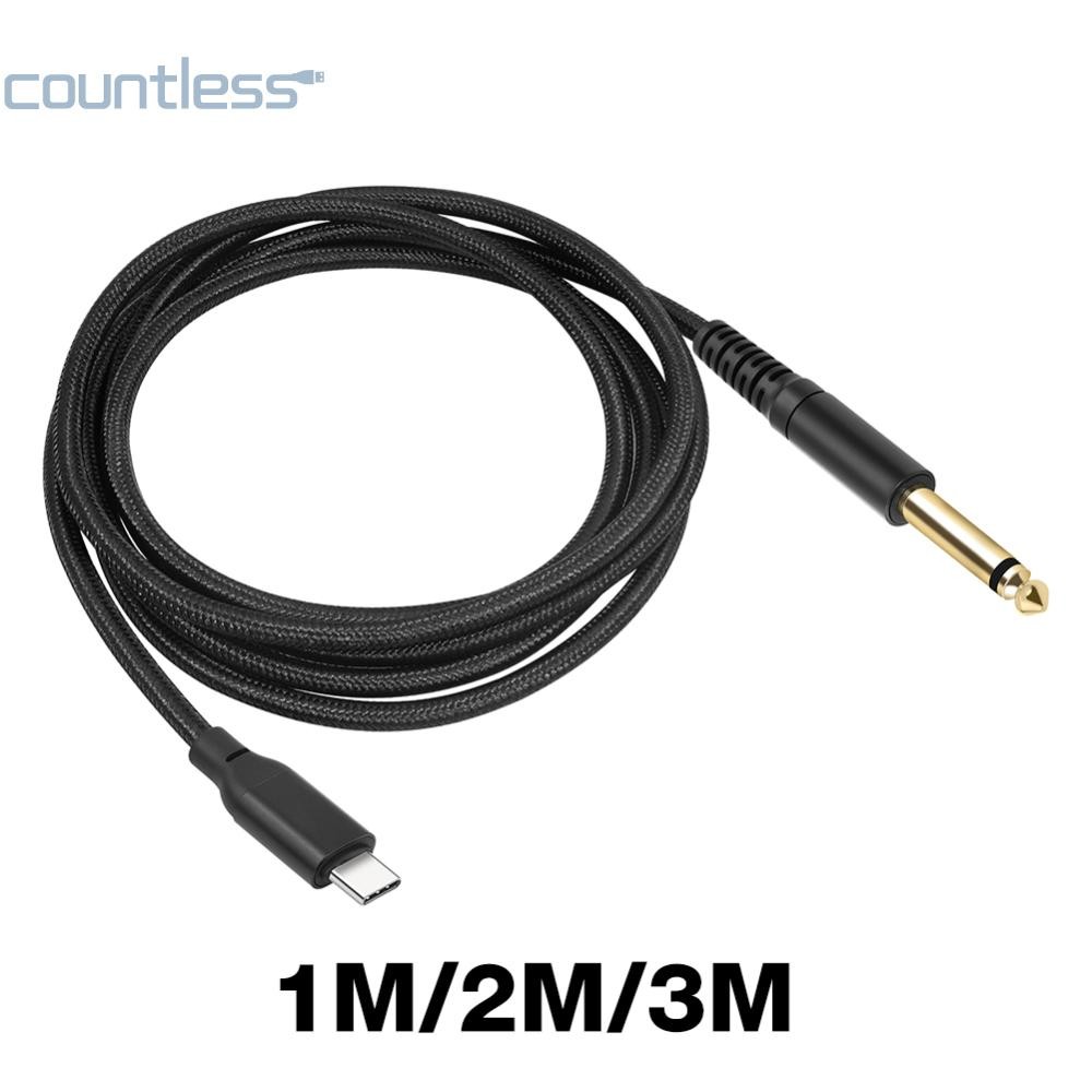 1/2/3m USB C ถึง 6.35 มม.1/4 TS สายสัญญาณเสียงสเตอริโอประเภท C ถึง 6.35 มม.แจ็ค Aux สาย 6.35 มม. Mono To USB Type-C อะแดปเตอร์สายไฟบันทึก [เคาน์เตอร์]