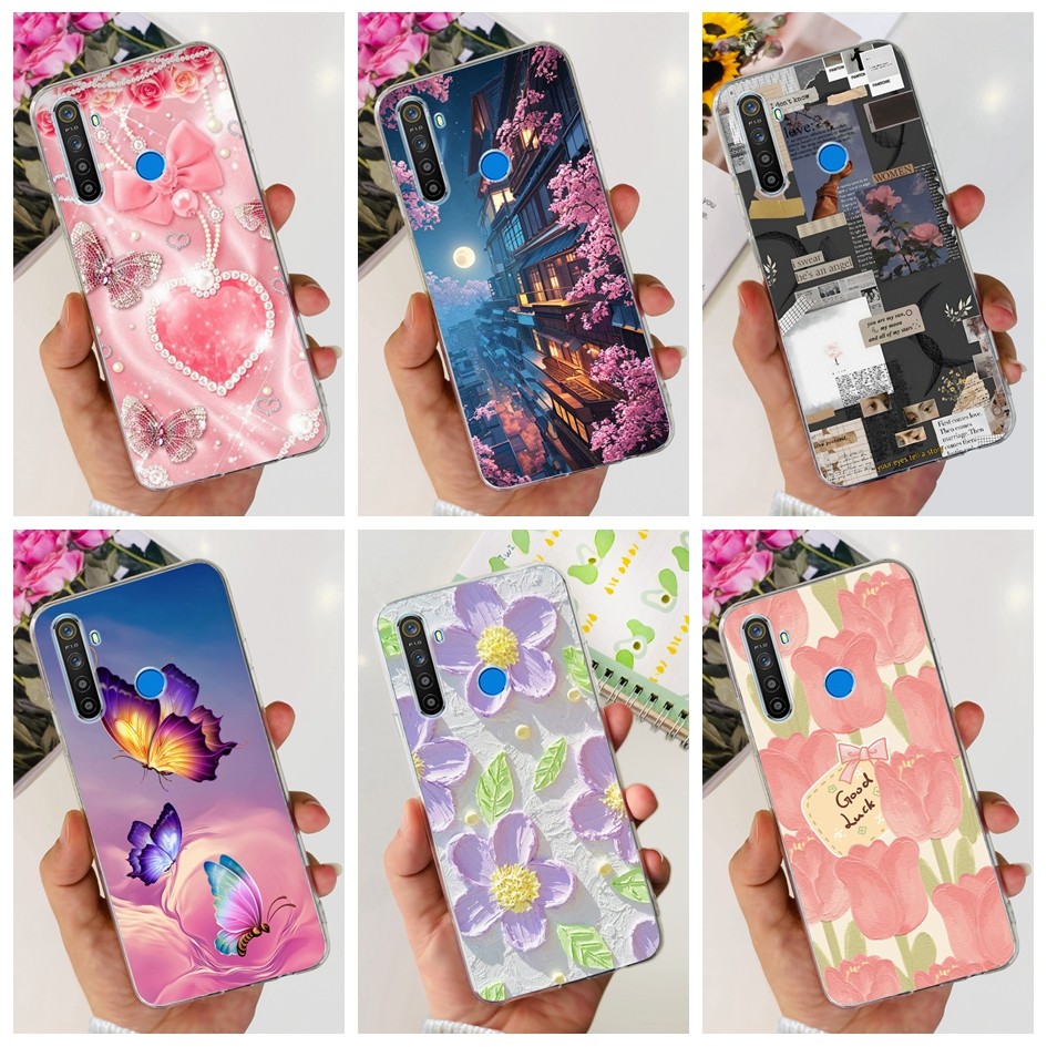 สําหรับrealme 5 Pro 5S 5iปลอกRMX2030 RMX1971 ซิลิโคนอ่อนนุ่มฝาครอบป้องกันแฟชั่นรูปแบบฝาครอบโทรศัพท์สําหรับRealme5 Proกรณี