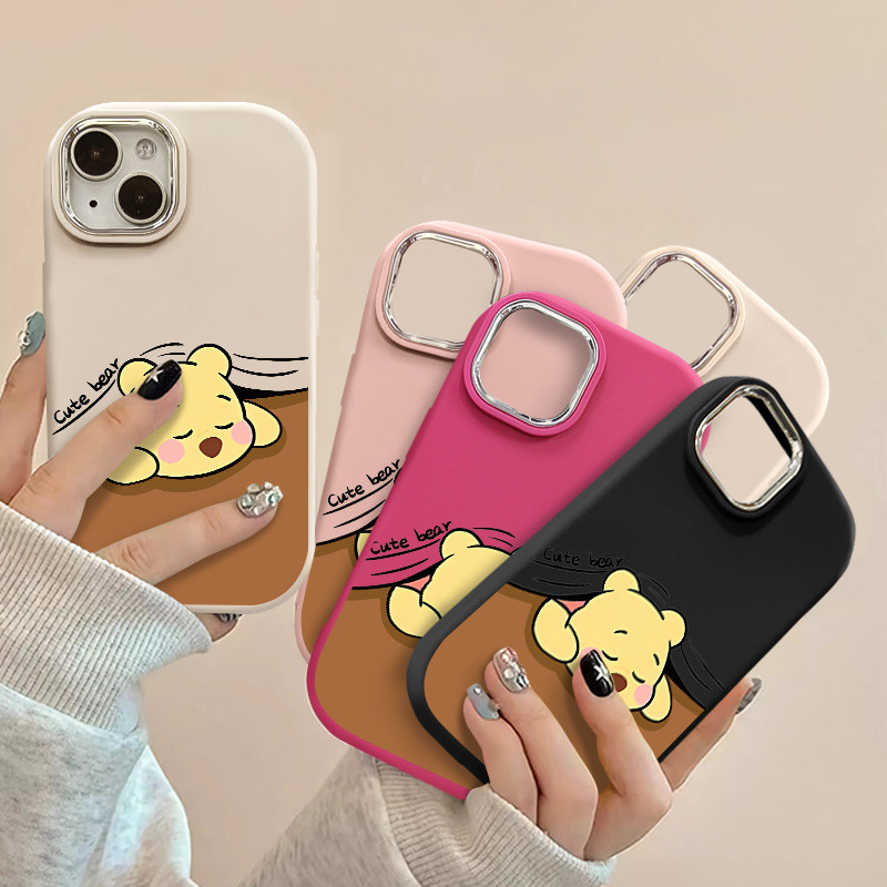 ฝาครอบผ้านวมวินนี่เดอะพูห์เคสโทรศัพท์สําหรับiphone 15 14 13 12 11 Pro Max XR X/XS Max 7 8 Plusประณีต