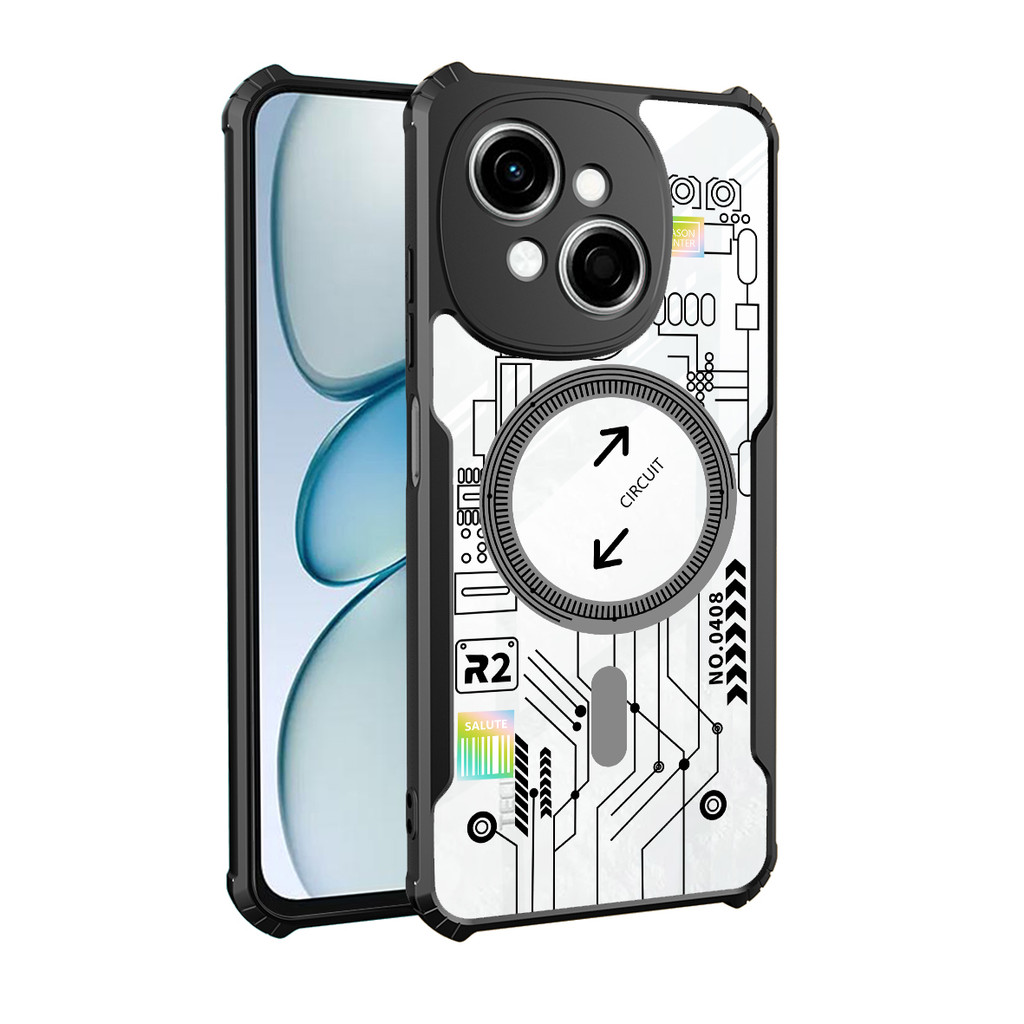 สําหรับ Tecno Spark GO 1 GO 2025 GO 2024 GO 2023 GO 2022 GO 2021 GO 2020 Shock Fall Prevention เคสใส 3.ลายวงจร