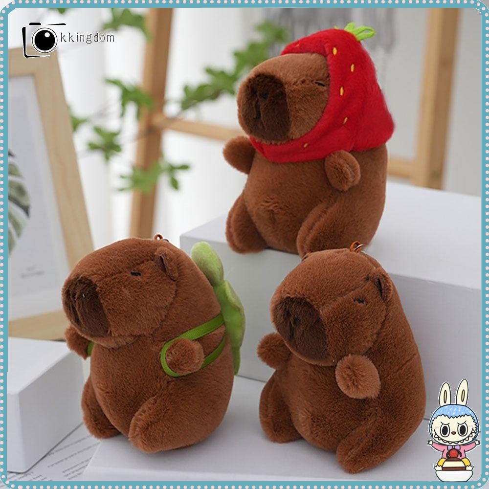 Kkingdom ตุ๊กตา Capybara พวงกุญแจ, น่ารักของเล่นตุ๊กตาสัตว์จําลอง Capybara จี้, Kawaii หลากสีอุปกรณ์เสริมการ์ตูน Capybara Fluffy ตุ๊กตาสัตว์เด็ก