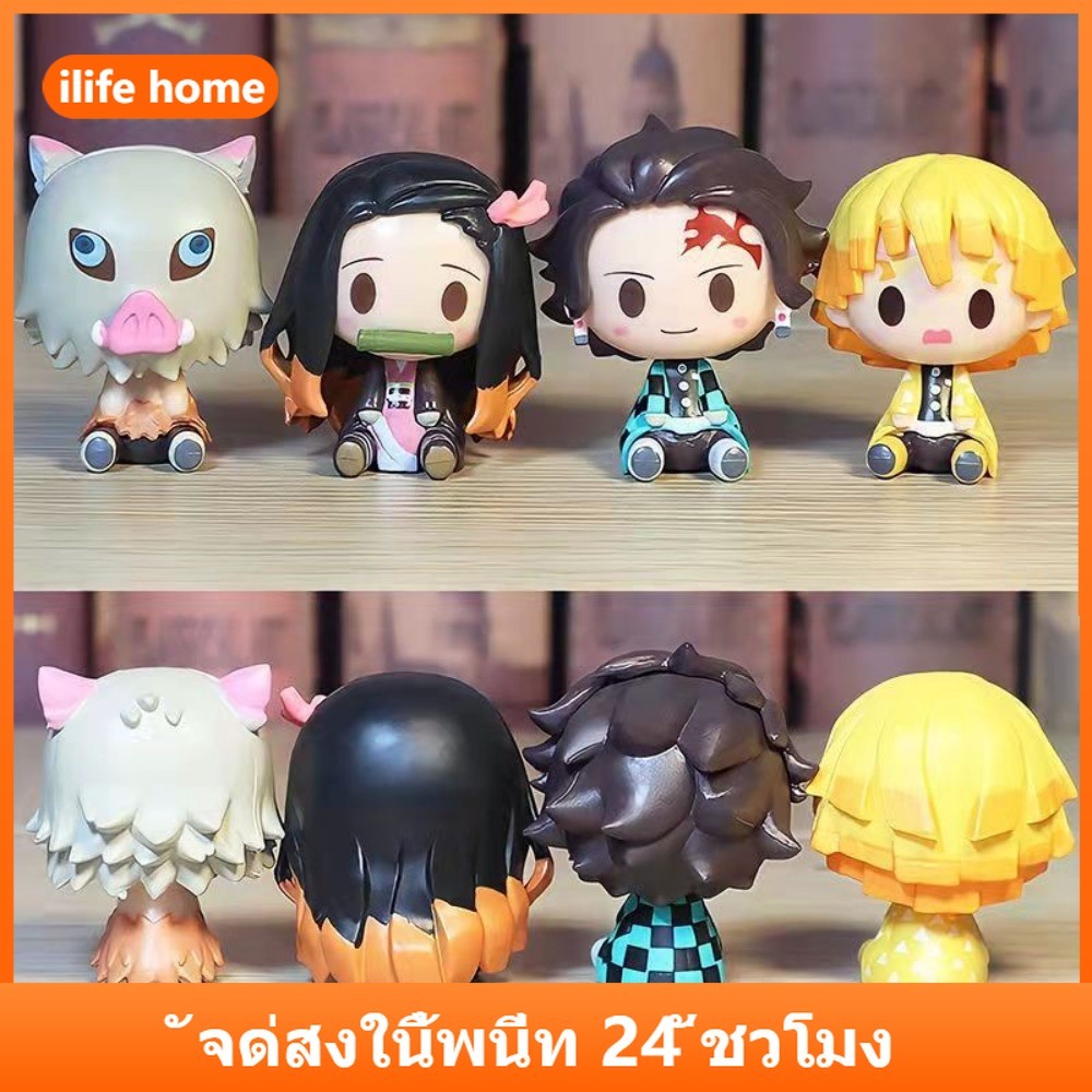 จัดส่งจากประเทศไทย 4 ชิ้น/เซ็ต Demon Slayer คอสเพลย์ Nezuko น่ารัก Zenitsu อะนิเมะรูป COD สต็อกรูปตุ๊กตาของเล่นสําหรับของขวัญเด็กคอลเลกชันเครื่องประดับรถบ้านเค้กตกแต่ง Gacha Lob