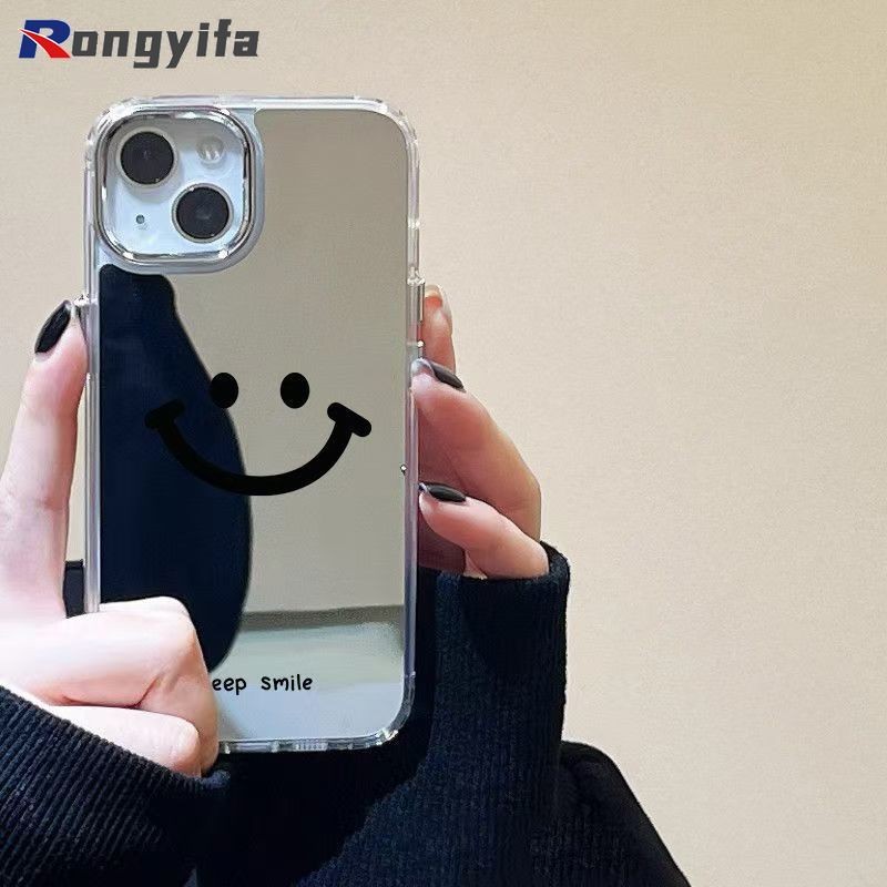 SAMSUNG สีดําsmileกระจกสําหรับsamsung Galaxy A35 A34 A33 A25 A24 A23 M23 A73 A72 A71 A70S A55 A54 A53 A52S A51 A50S A32 A31 A30Sฝาครอบแฟชั่น 4Gฝาครอบด้านหลังกันกระแทก