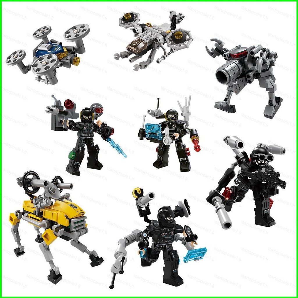 Bx Robo-SWAT Building Blocks Drone flying machine mechanical dog mecha walle ตุ๊กตาของเล่นสําหรับเด็