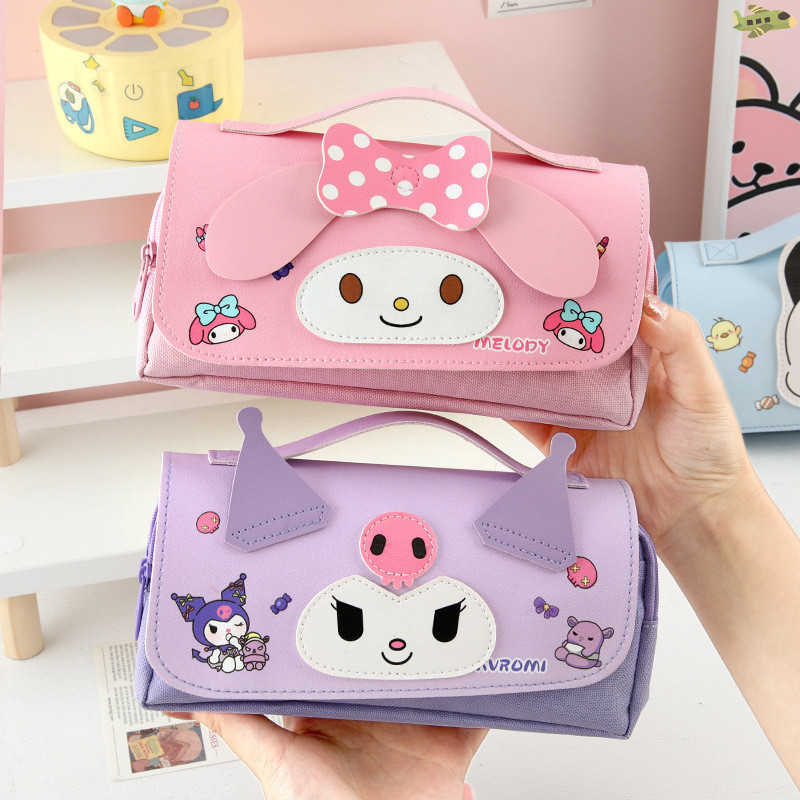 [UN] การ์ตูนน่ารัก Sanrio ความจุขนาดใหญ่กล่องดินสอ Kuromi Pachacco Melody กระเป๋าดินสอกระเป๋าเครื่องเขียนเด็กเก็บกระเป๋าอุปกรณ์การเรียน TH