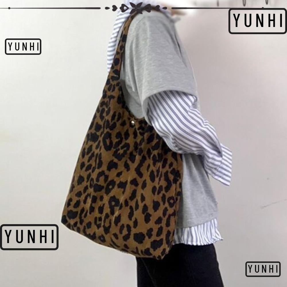 Yunhi กระเป๋าพิมพ์ลายเสือดาว, กระเป๋าถือพิมพ์ลาย Dacron Leopard Printing, กระเป๋าโท้ตแฟชั่น