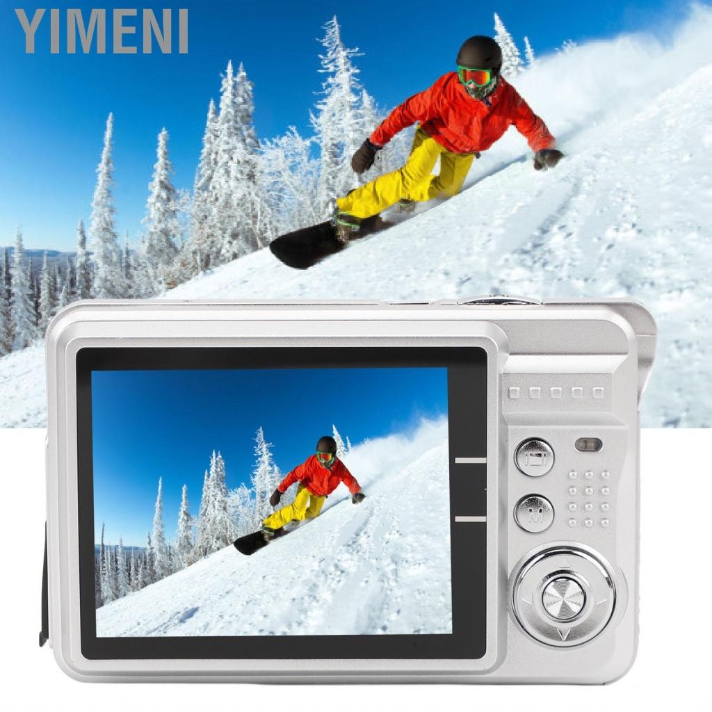 Yimeni กล้องดิจิตอล 2.7 นิ้วหน้าจอ TFT LCD Retro Vlogging พร้อมสายคล้องข้อมือกระเป๋าถือสำหรับการเดิน