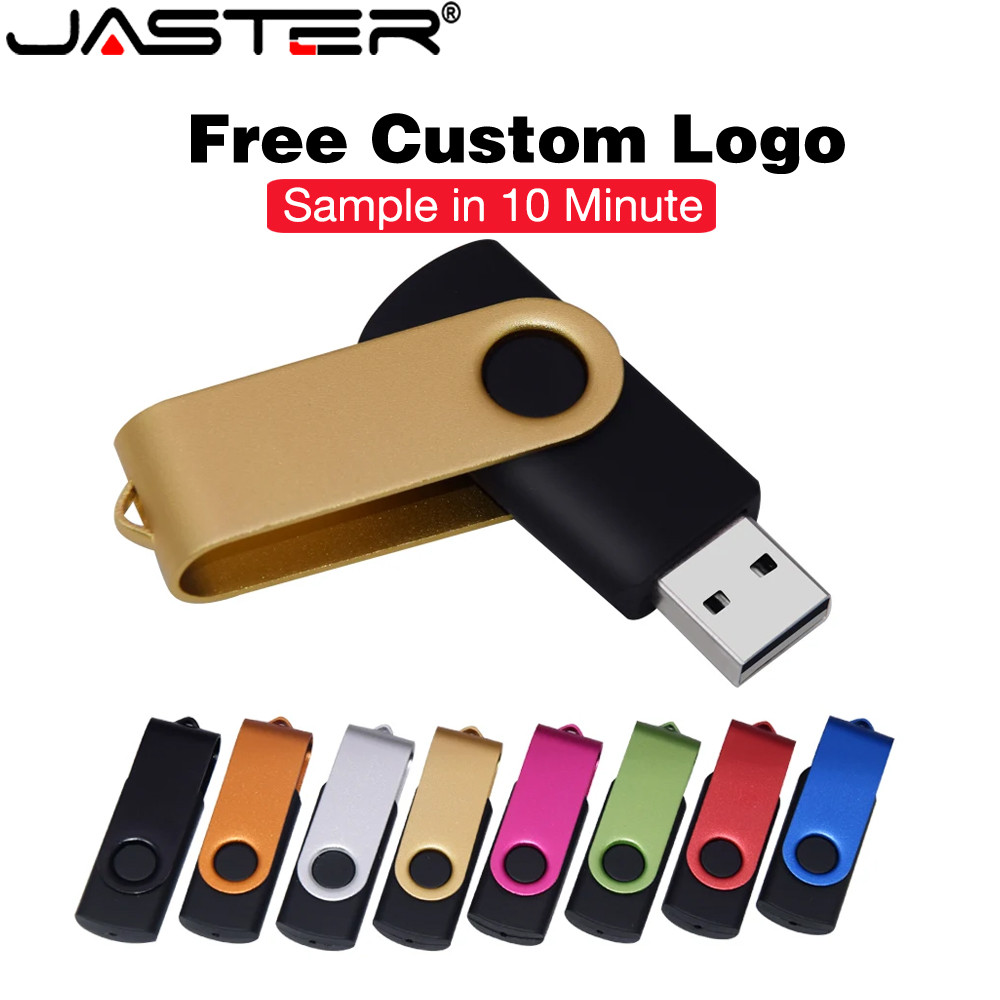 แฟชั่น แฟลชไดรฟ์ USB 2.0 หมุนได้ 128GB 64GB 32GB ความเร็วสูงสีสันสดใส 16GB หน่วยความจํา 8GB Stick ดิสก์แฟลชกันน้ํา PenDrive