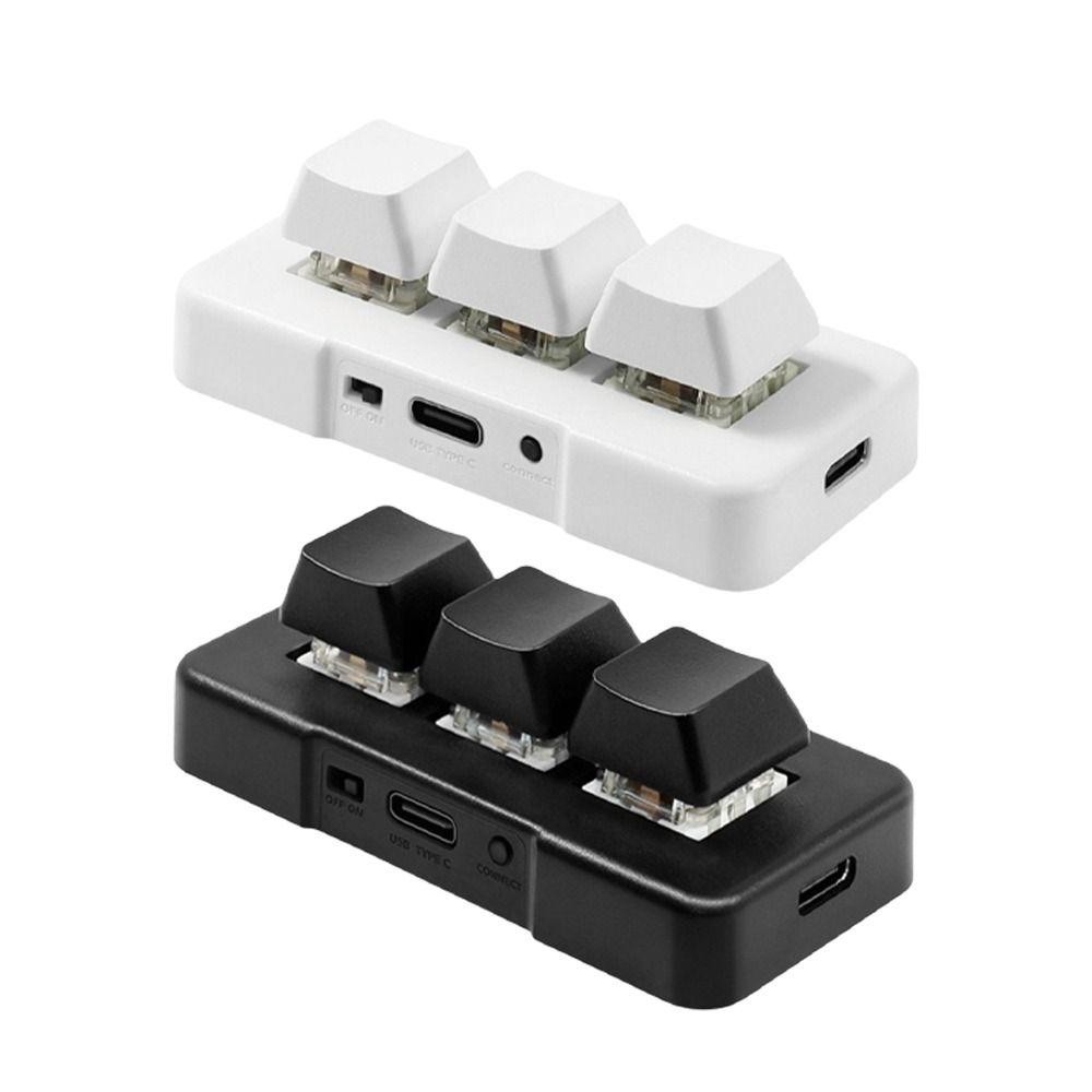 แป้นพิมพ์ WYJS, MK321U MK321G MK321BT คีย์บอร์ดแบบกําหนดเอง 3 ปุ่ม, สีดําสีขาว Mini USB + BT Dual-mode อุปกรณ์เสริมอิเล็กทรอนิกส์สําหรับสํานักงานเกมมัลติมีเดีย