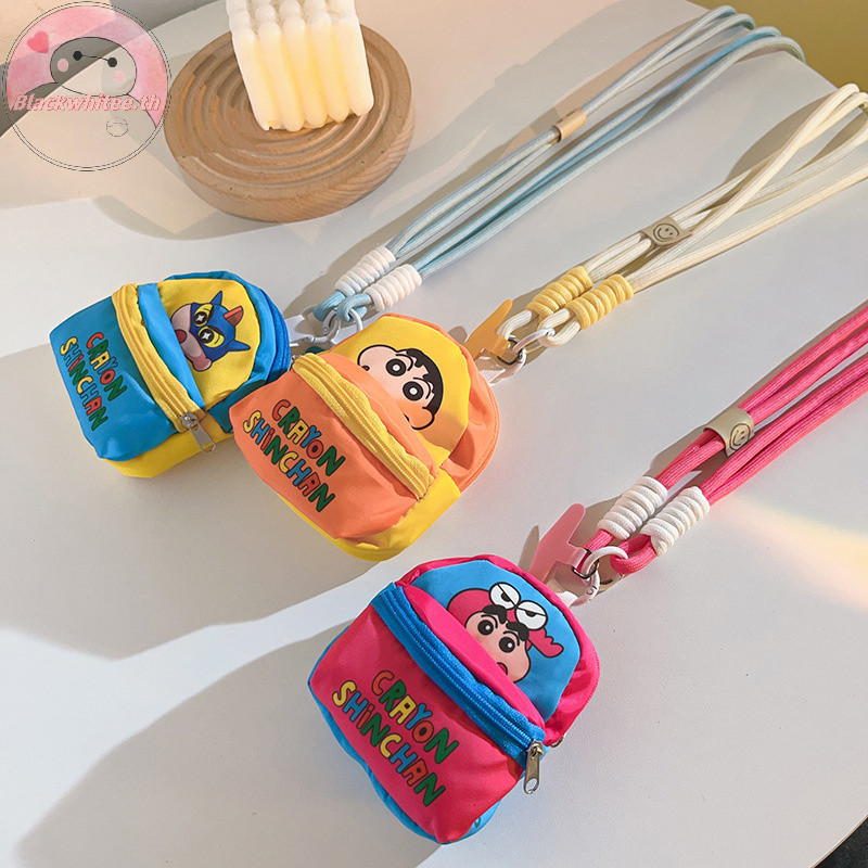 Bwhte Crossbody การ์ตูน Crayon Shin-chan สายคล้องโทรศัพท์เชือกกระเป๋าสตางค์ขนาดเล็กน่ารักหูฟังกระเป๋าสําหรับ Iphone สําหรับ Samsung Huawei Xiaomi
