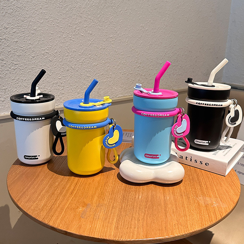 RAINBOW CUP แก้วเยติ 316 แก้วสแตนเลส580ml พกพาสะดวก สไตล์เรียบง่าย มาพร้อมเชือกถือและฟาง