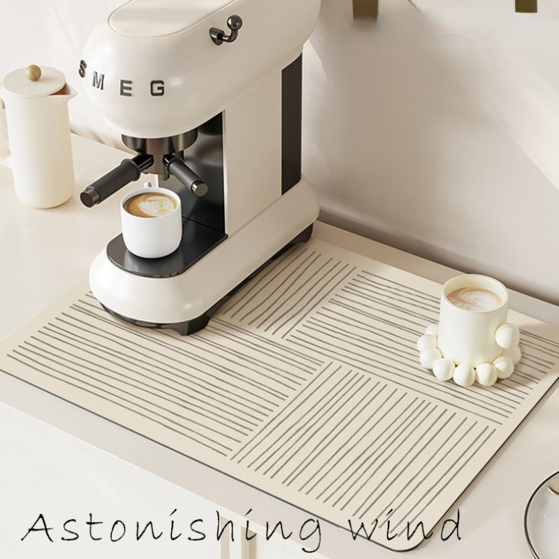 COD ห้องครัวแผ่นยางรองจาน  30x40cm ดูดซับน้ำได้ดี เสื่อเครื่องชงกาแฟ สไตล์เรียบง่าย - รูปที่ 2