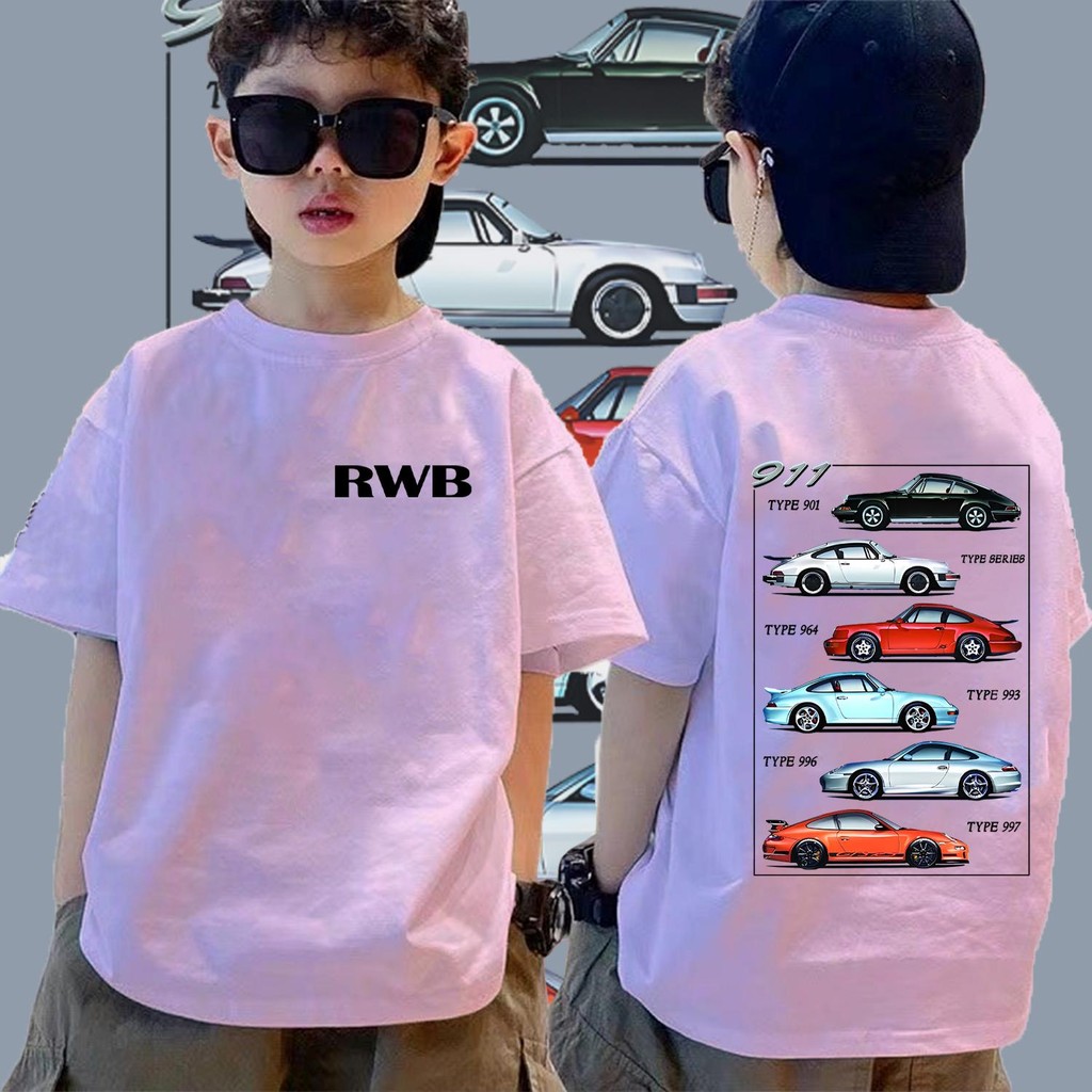 GTR ฤดูร้อน เสื้อยืด kids ผ้าฝ้ายแท้ car เสื้อยืดพิมพ์ลาย เหมาะสำหรับผู้ชายและผู้หญิง 90cm-150cm