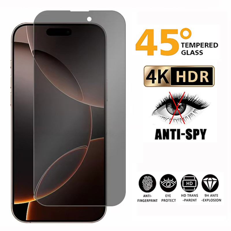 Anti-Spy คลุมทั้งหมดกระจกนิรภัย สําหรับ iPhone 16 15 14 13 12 11 Pro Max 16 Plus 13 Mini X XR XS Max 7 8 6 6s Plus SE 2020 2022 ความเป็นส่วนตัวป้องกันหน้าจอฟิล์มแก้ว