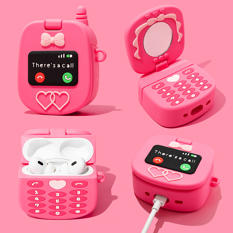 (เคส Airpods4)เคสกระจกโทรศัพท์มือถือรักสําหรับ AirPods4(2024)1/2/3/Pro/Pro2 เคสซิลิโคนอ่อนนุ่ม