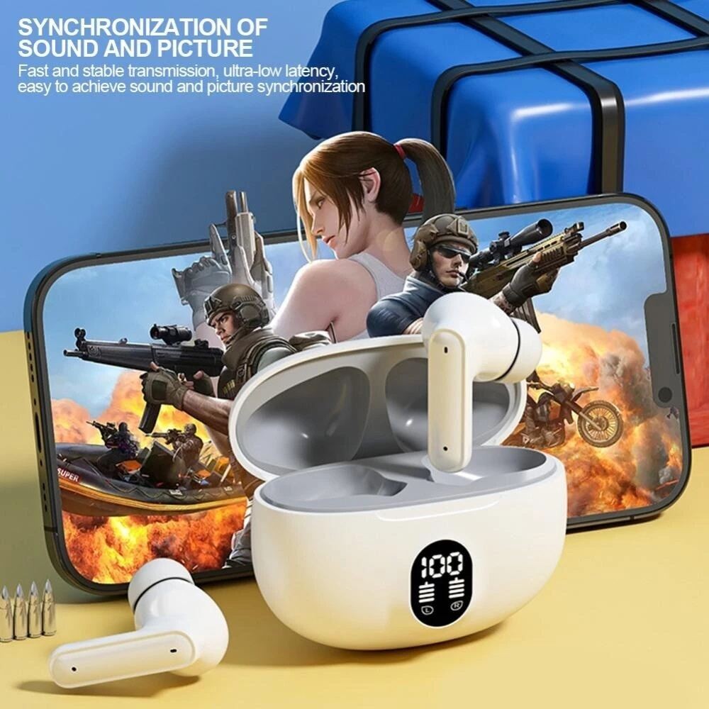 หูฟังบลูทูธลดเสียงรบกวน 859B ANC ลดเสียงรบกวนระบบเสียงสเตอริโอ ENC Call HIFI หูฟังเอียบัดไร้สายเล่นเกมกีฬา - รูปที่ 4