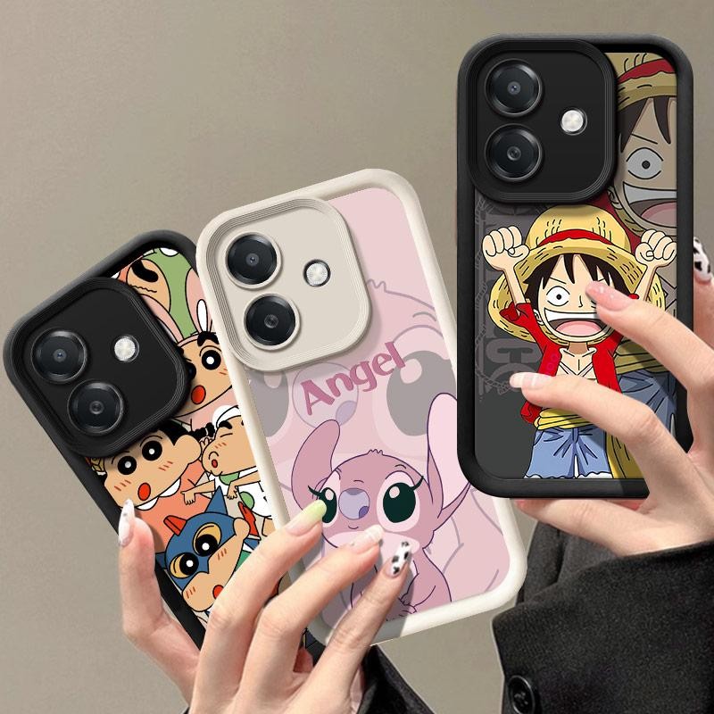 กรณีเข้ากันได้สำหรับ OPPO A3, A3X, cph2681 INS การ์ตูนคู่กันกระแทกลูกอมสี TPU เคลือบซิลิคอนโทรศัพท์กรณีปกอ่อน