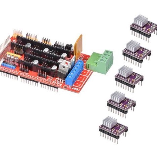 DP99 art techno part RAMPS 1.4 + 5x DRV8825 Stepper Motor Driver & ฮีทซิงค์