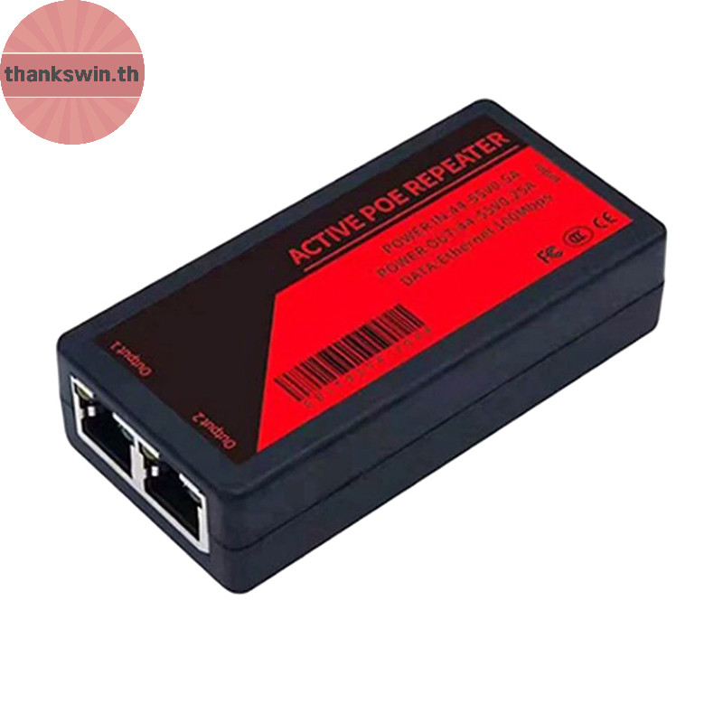 Thankswin 1 ชิ้น 2 พอร์ต Poe Extender สําหรับ Ip Port Max ขยาย 100M Transmission Extender สําหรับกล้อง Ip th