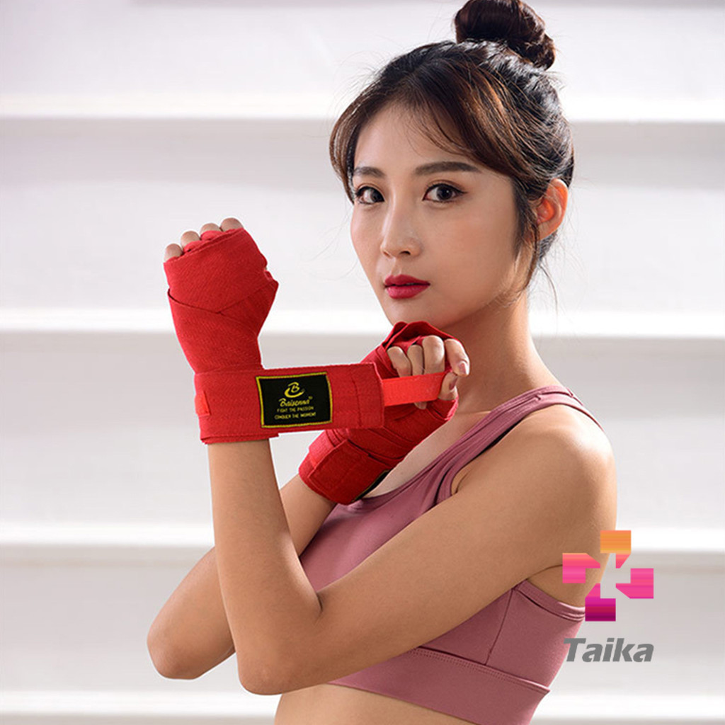 Taika 1คู่ ผ้าพันมือนักมวย อุปกรณ์มวยไทย ป้องกันมือเจ็บ Boxing wristband
