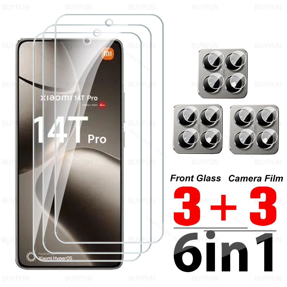 สําหรับ Xiaomi 14T Pro Global 2024 6in1 HD กระจกนิรภัยป้องกันหน้าจอ Xiaomi Mi 14T Pro Xiaomi14T 14TPro กล้องฟิล์ม