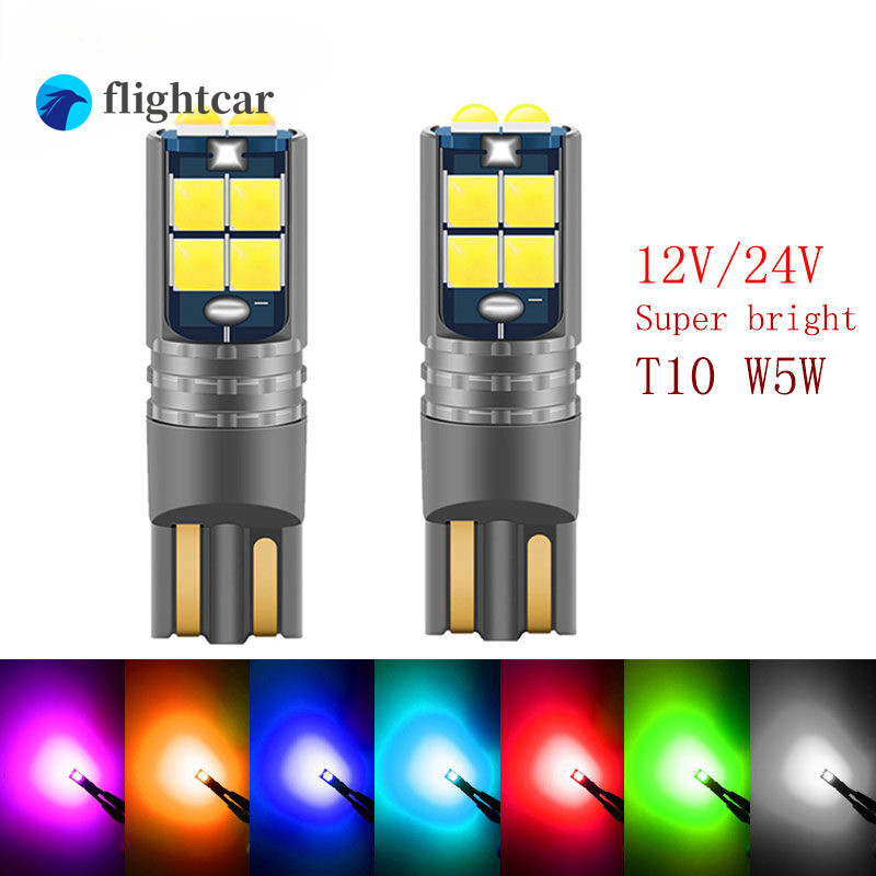 T10 ไฟ Led Park 12V 24V T10 สําหรับรถบรรทุกรถจักรยานยนต์สกู๊ตเตอร์รถ T10 W5W ตําแหน่งไฟป้ายทะเบียน D