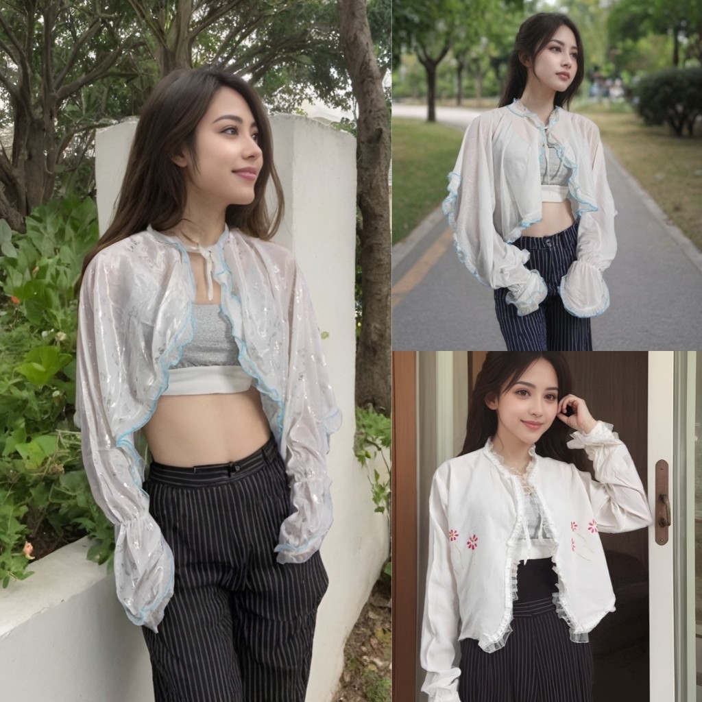 เสื้อคลุมกันแดดซิลค์บางสำหรับผู้หญิง ดีไซน์ทันสมัย เหมาะสำหรับการขี่รถยนต์ ป้องกันแสงแดดและลมได้ดี