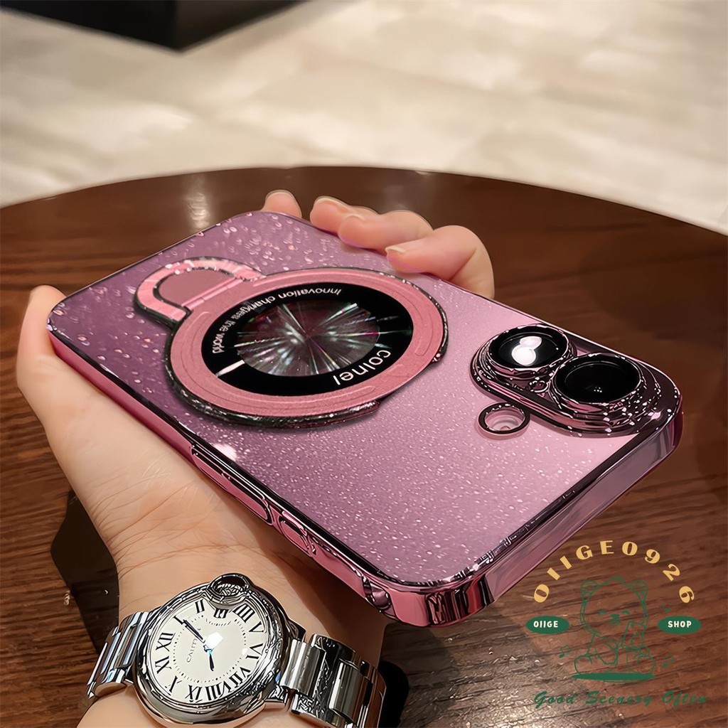 เคส iphone16 Desert สี PC glitter holder เคสโทรศัพท์ iphone16 Pro Max 15 14 13 12 11 เคสสําหรับ iPhone เคสซิลิโคน soft shell TPU กันกระแทก