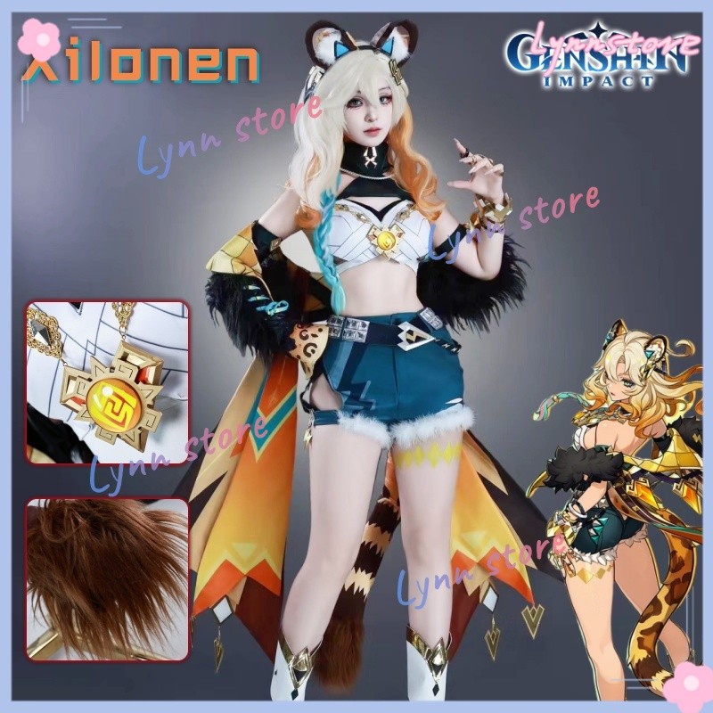 Genshin IMPACT Geo ตัวอักษร XILONEN คอสเพลย์เครื่องแต่งกายเซ็กซี่ Lady XILONEN คอสเพลย์อะนิเมะคอสเพล