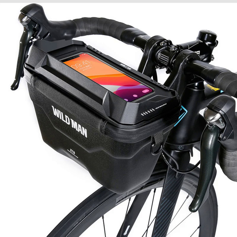 WILD MAN Electric Scooter Front Bag Hard Shell Folding Bicycle Bag Waterproof Front Folding Bicycle 