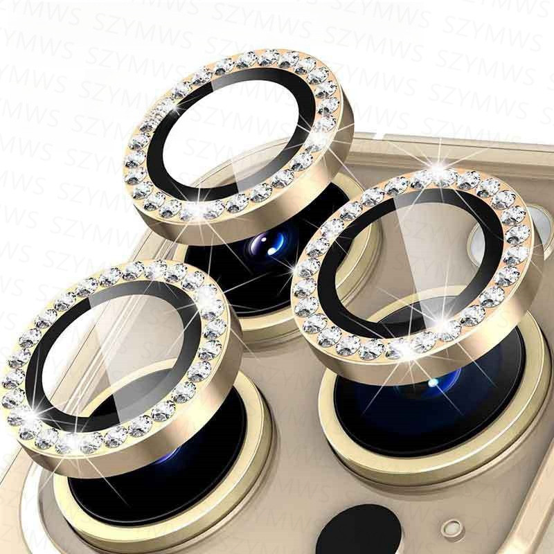 2/3 ชิ้นเพชรกล้องเลนส์ Protector สําหรับ iPhone 16 15 14 13 12 11 Pro Max 14 15 16 Plus Bling Glitter กล้องกระจกนิรภัยแหวน