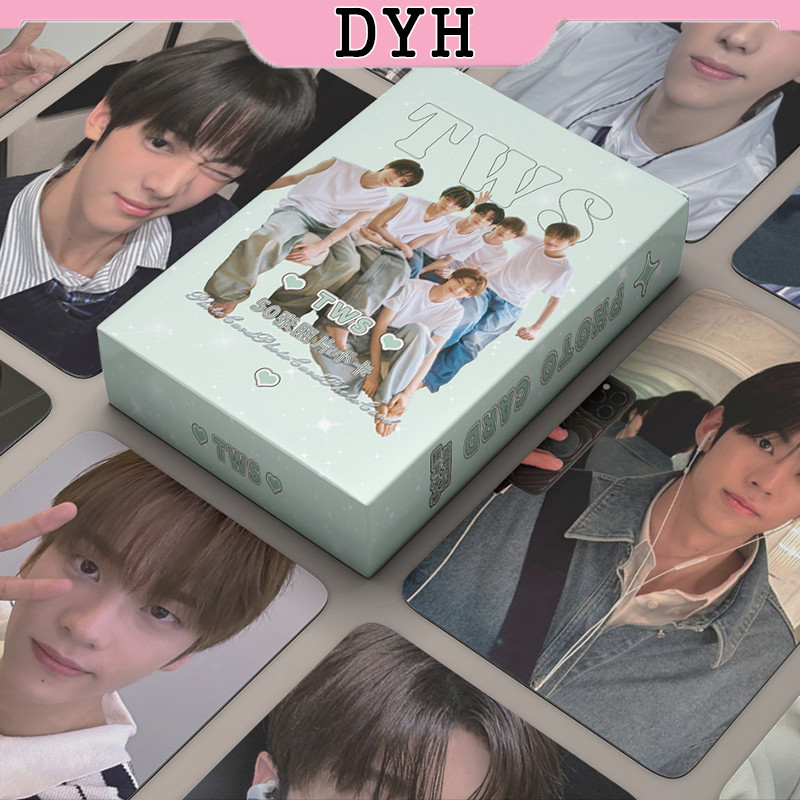 50 ชิ้น/กล่อง TWS Laser Card Photocards Holographic LOMO Card KPOP อัลบั้ม