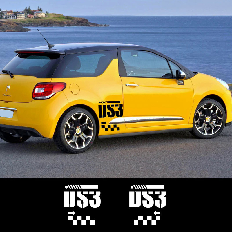 Car Body Decor Sticker For Citroen DS3 Emblem Racing Sport Lattice Graphics Vinyl Decals Auto Door E