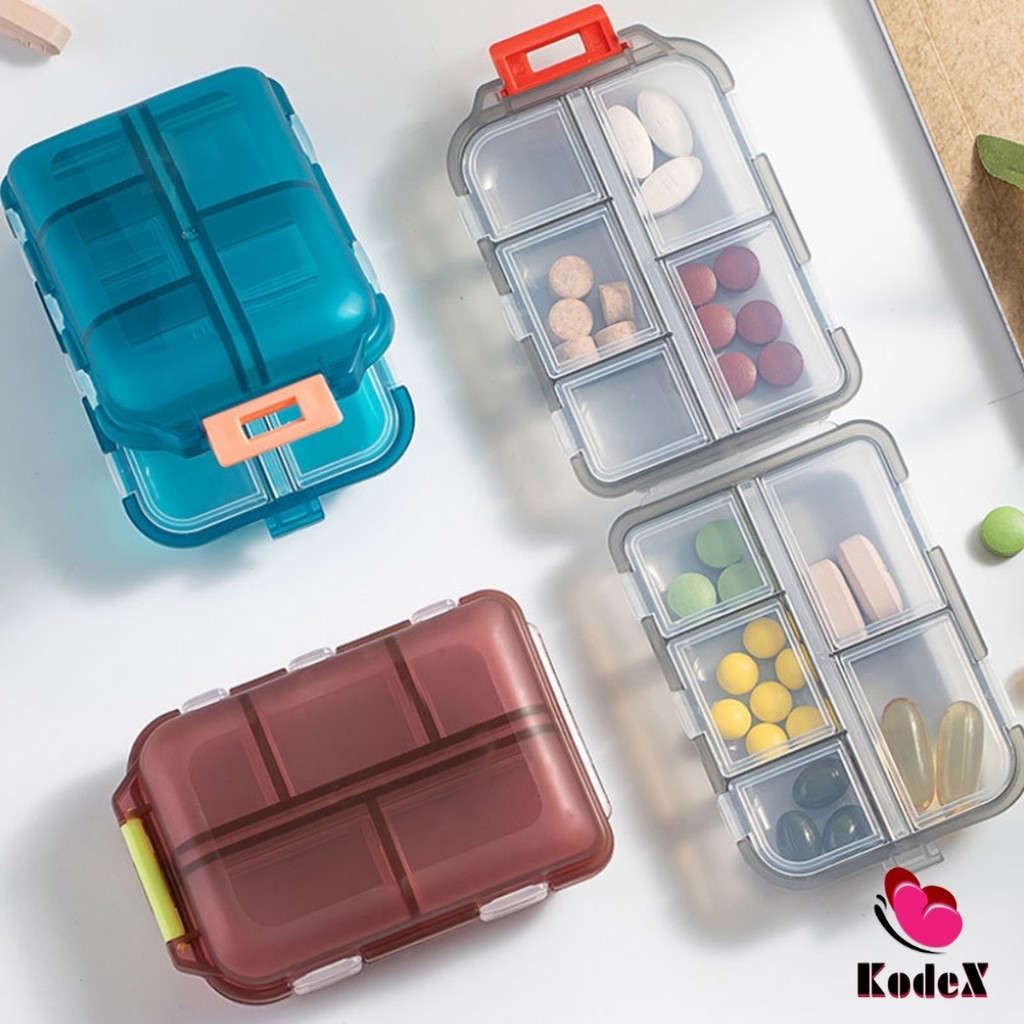 KDX กล่องเก็บยา เก็บของอเนกประสงค์ 10 ช่อง ป้องกันความชื้น ขนาดเล็ก แบบพกพา Storage box