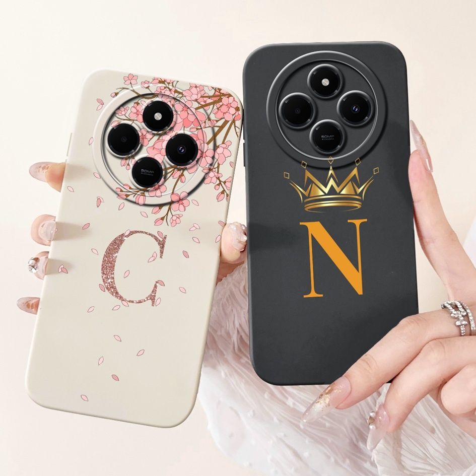 สําหรับ Xiaomi Redmi A4 ปลอก 2024 หรูหรา Z ตัวอักษรมงกุฎดอกไม้คู่เคสโทรศัพท์สําหรับ Xiomi Redmi A4 RedmiA4 ฝาครอบป้องกัน
