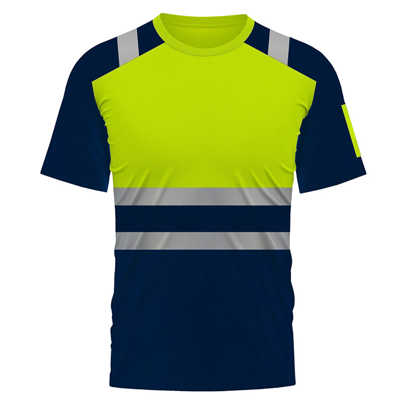 เสื้อความปลอดภัยสะท้อนแสง Hi Vis คอ O สําหรับทํางาน พร้อมแถบสะท้อนแสง Quick Qry