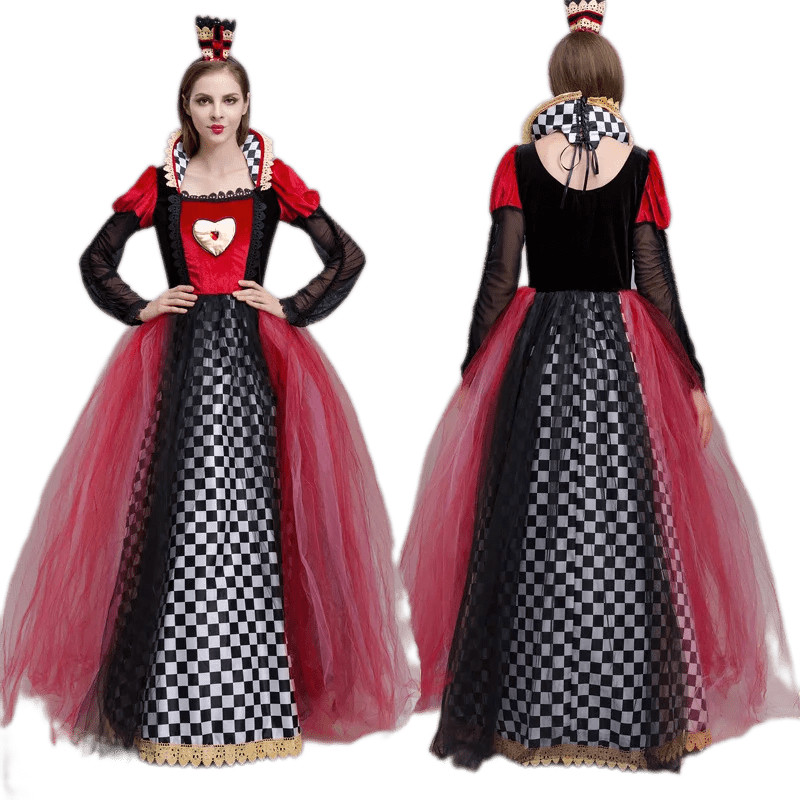 NEW8695 ชุดราชินีโพธิ์แดง ชุดราชินีไพ่ The Queen of Hearts <Alice in Wonderland> ด่วนมีส่งGrabค่า