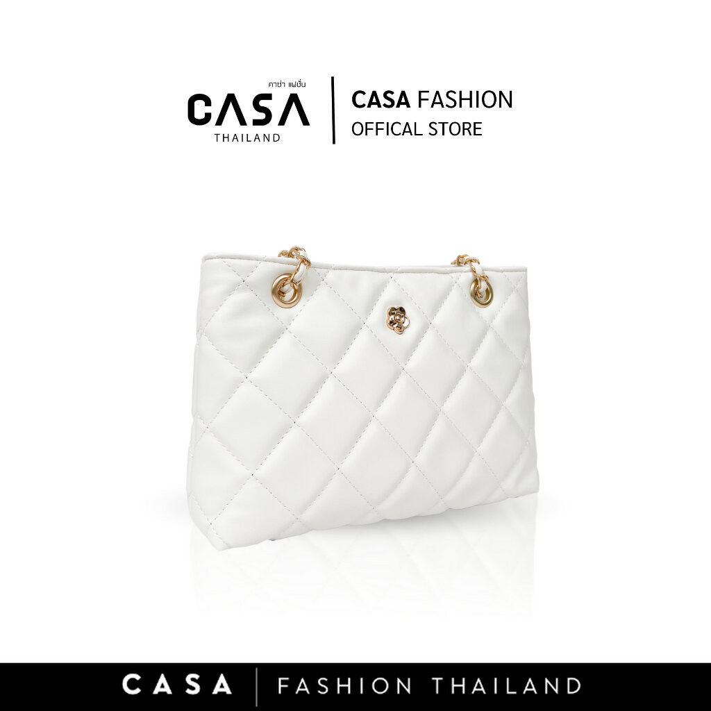CASA Thailand กระเป๋าสะพายข้างผู้หญิง สไตล์เกาหลี มีหลายสีให้เลือก สีดำ,สีครีม รุ่น CM0008