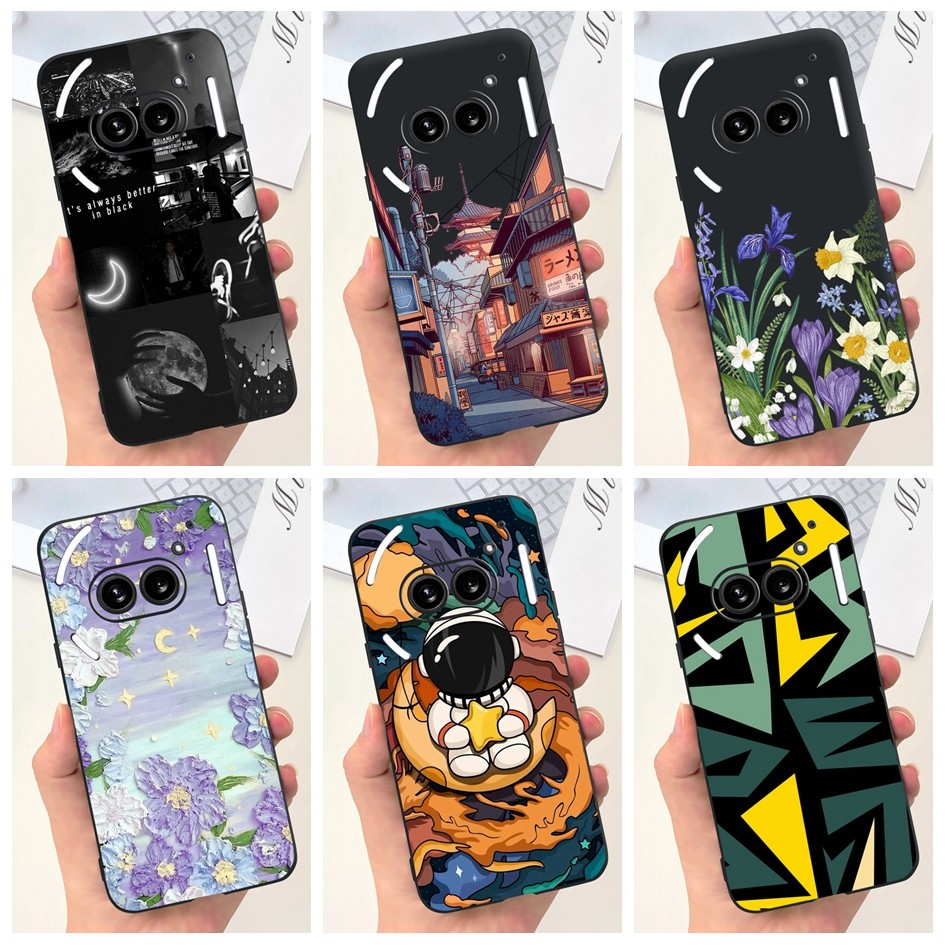 ปลอกกันกระแทกสําหรับ Nothing Phone 2A 2024 กรณีแฟชั่นดอกไม้นักบินอวกาศซิลิโคนอ่อนนุ่มปกหลังสําหรับ Nothing Phone2a A142 กรณี