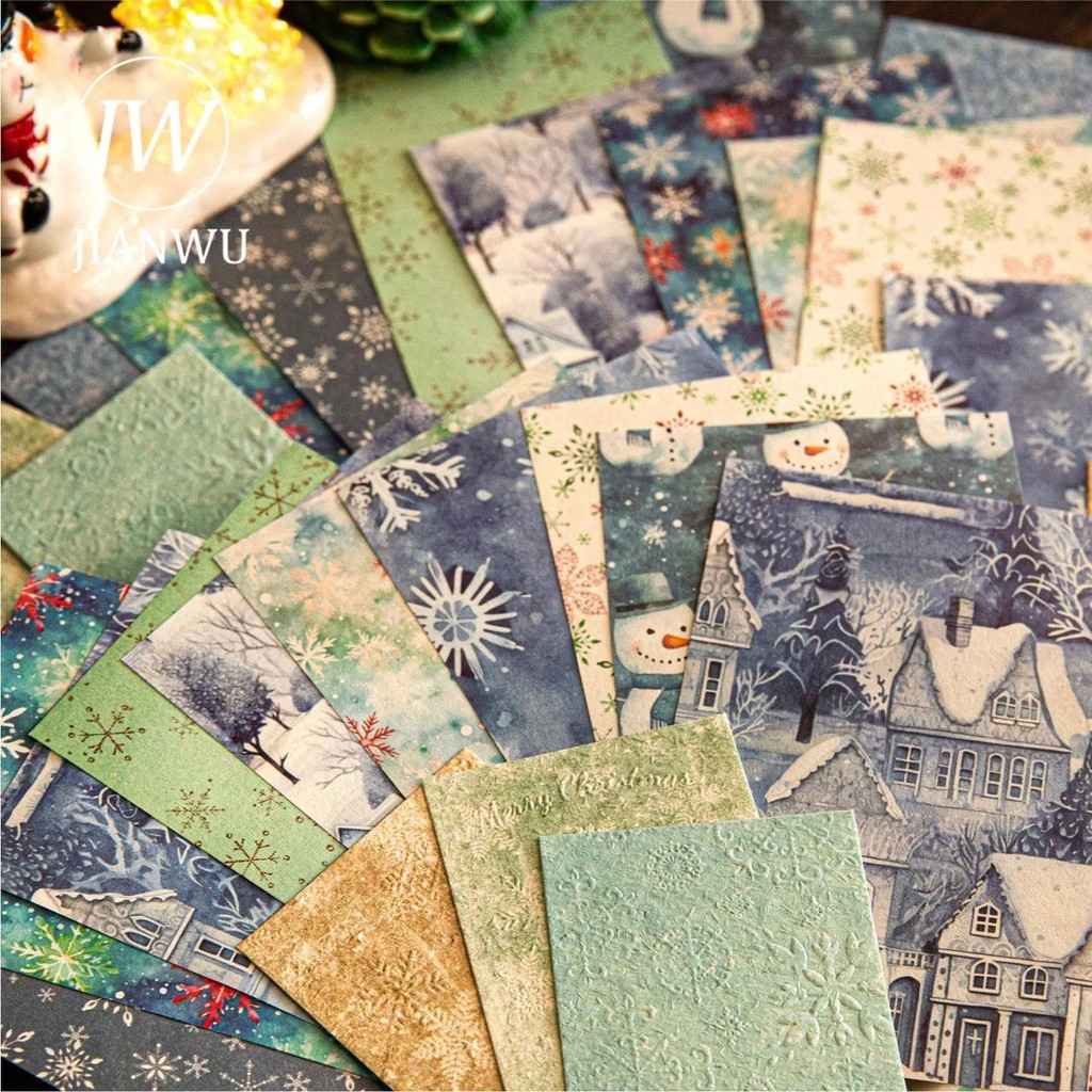 Jianwu กระดาษ Christmas Island Series Vintage บรรเทาภูมิทัศน์วัสดุกระดาษ Creative DIY Journal Collage เครื่องเขียน