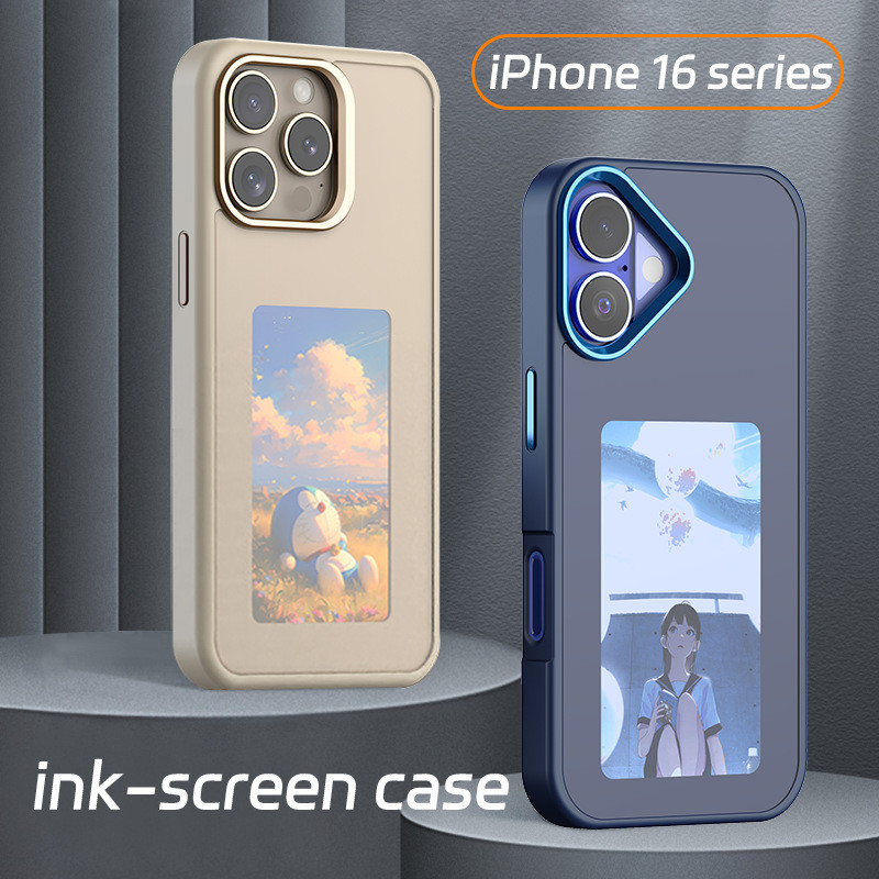 Minyou ใหม่สี่สี DIY หน้าจอหมึกอิเล็กทรอนิกส์ NFC เคสโทรศัพท์เหมาะสําหรับ iPhone 16 16plus 16 Pro 16 Pro Max