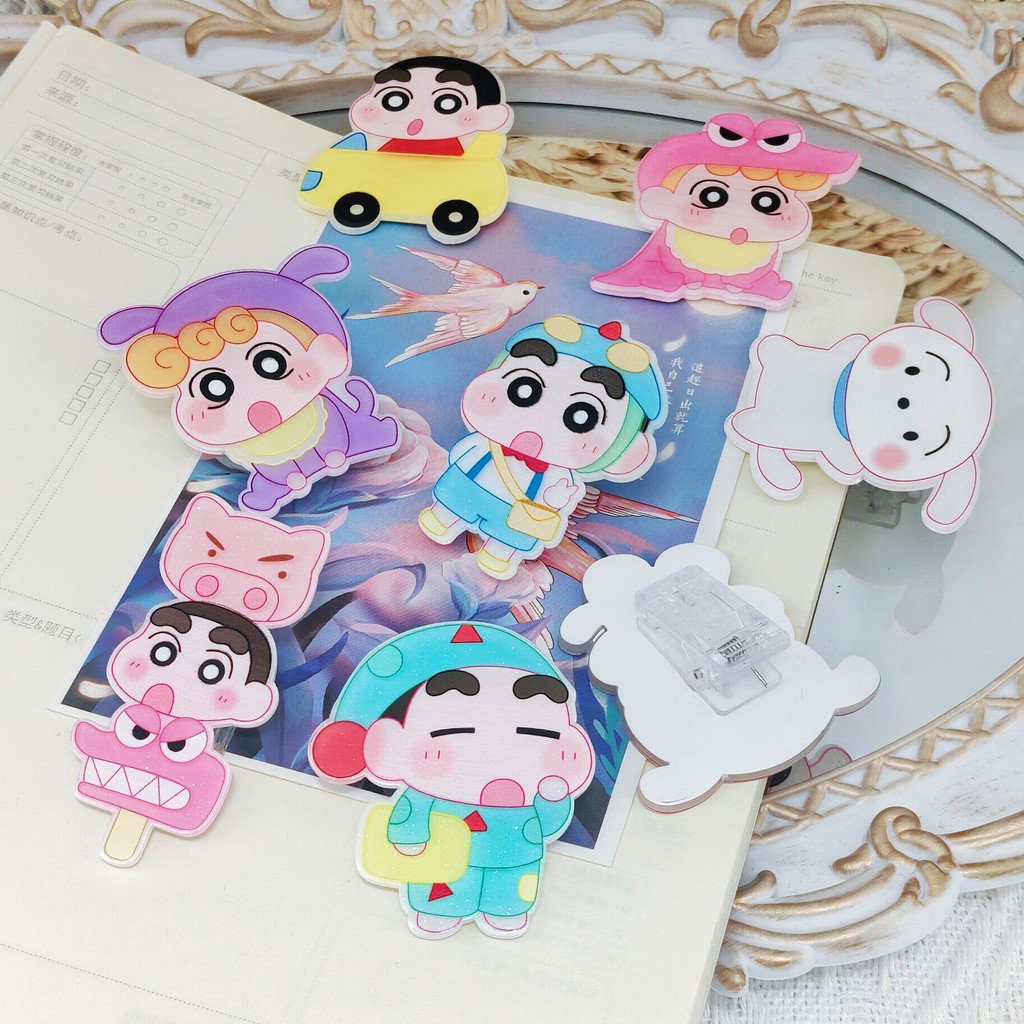 คลิป pp เครยอนชินจัง ของขวัญชิ้นเล็ก คลิปโน้ตเครื่องเขียนการ์ตูนเด็ก คลิป pp