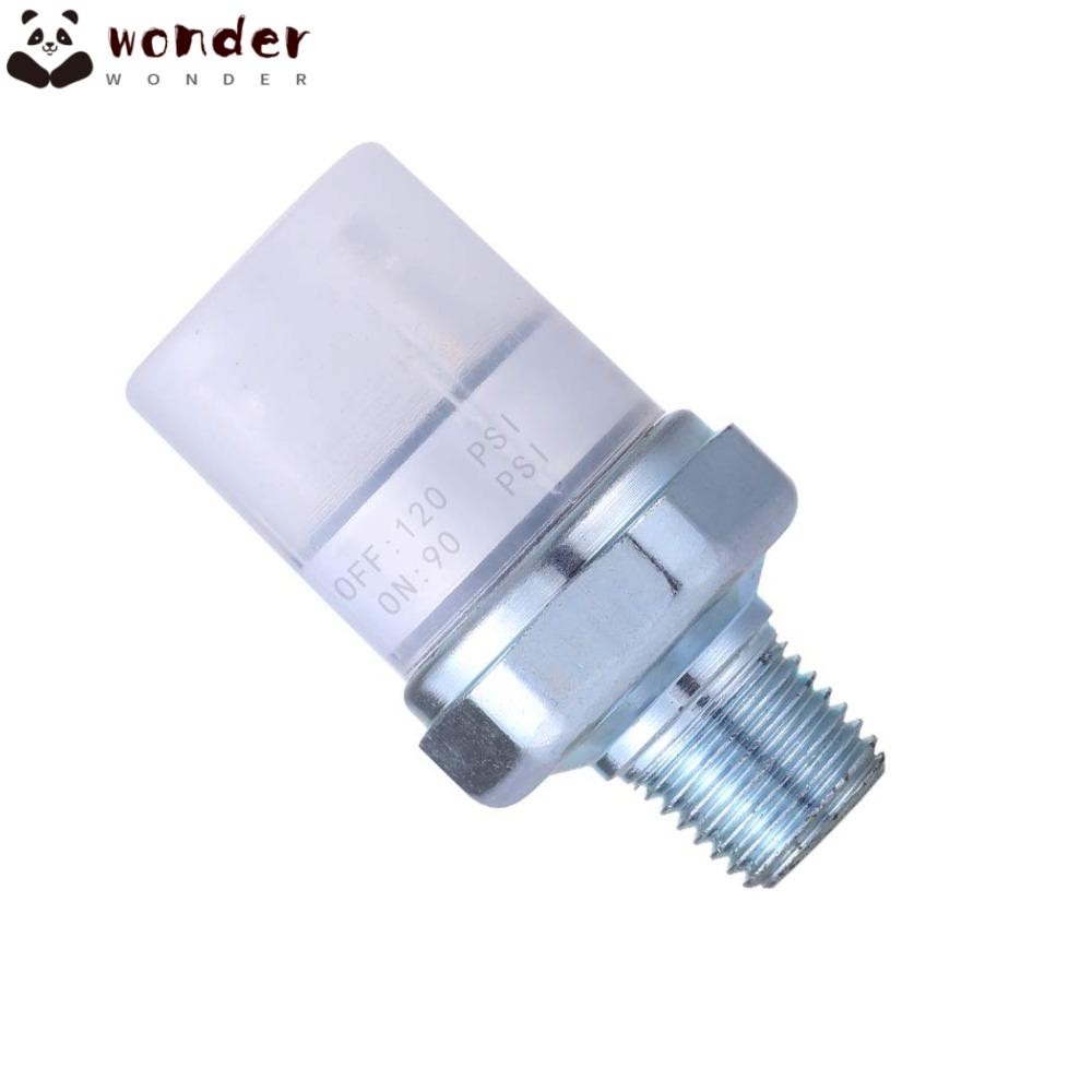 Wonder เครื่องอัดอากาศ, 90-120 PSI 1/4" NPT สวิตช์แรงดันอากาศเกลียวนอก, 100000 รอบรีไซเคิล 24V 12V ความดันเงินสวิทช์ความดันกล่องอากาศ