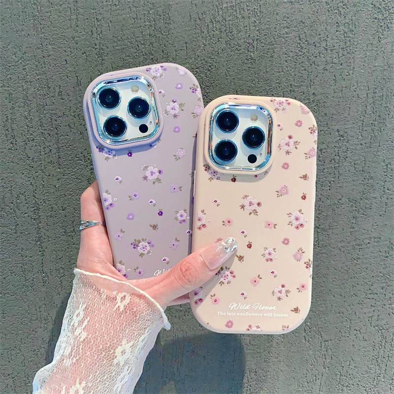 Iphone 16 15 14 13 12 11 Pro Max X XR Max 7 8 Plus INS ลายดอกไม้น่ารักและเรียบง่ายเคสโทรศัพท์ Soft