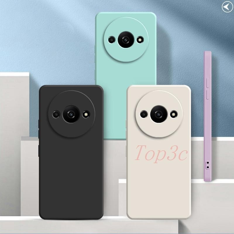 เคส Redmi A3 สีทึบ Redmi A3 เคสซิลิโคนป้องกันการตกสีธรรมดาเรียบง่าย YT